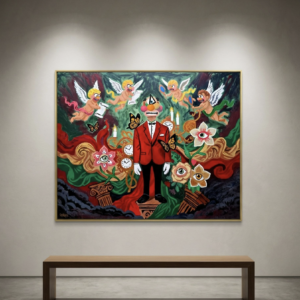 Cyrix original painting by Henrix oil and acrylic surreal character artwork 60x48