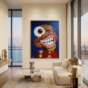 Knight of Speed original Lewis Hamilton pop art painting by Henrix