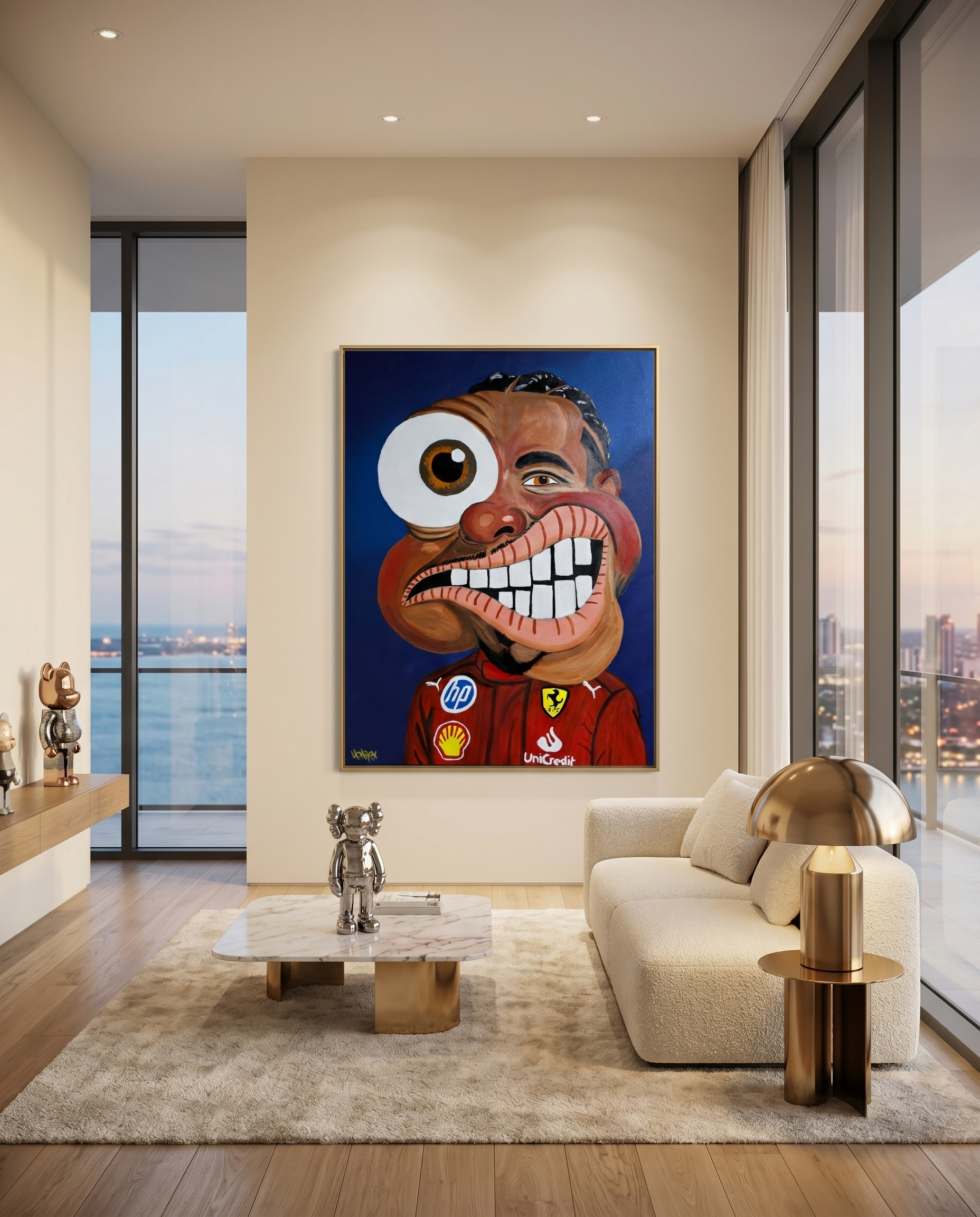 Knight of Speed original Lewis Hamilton pop art painting by Henrix