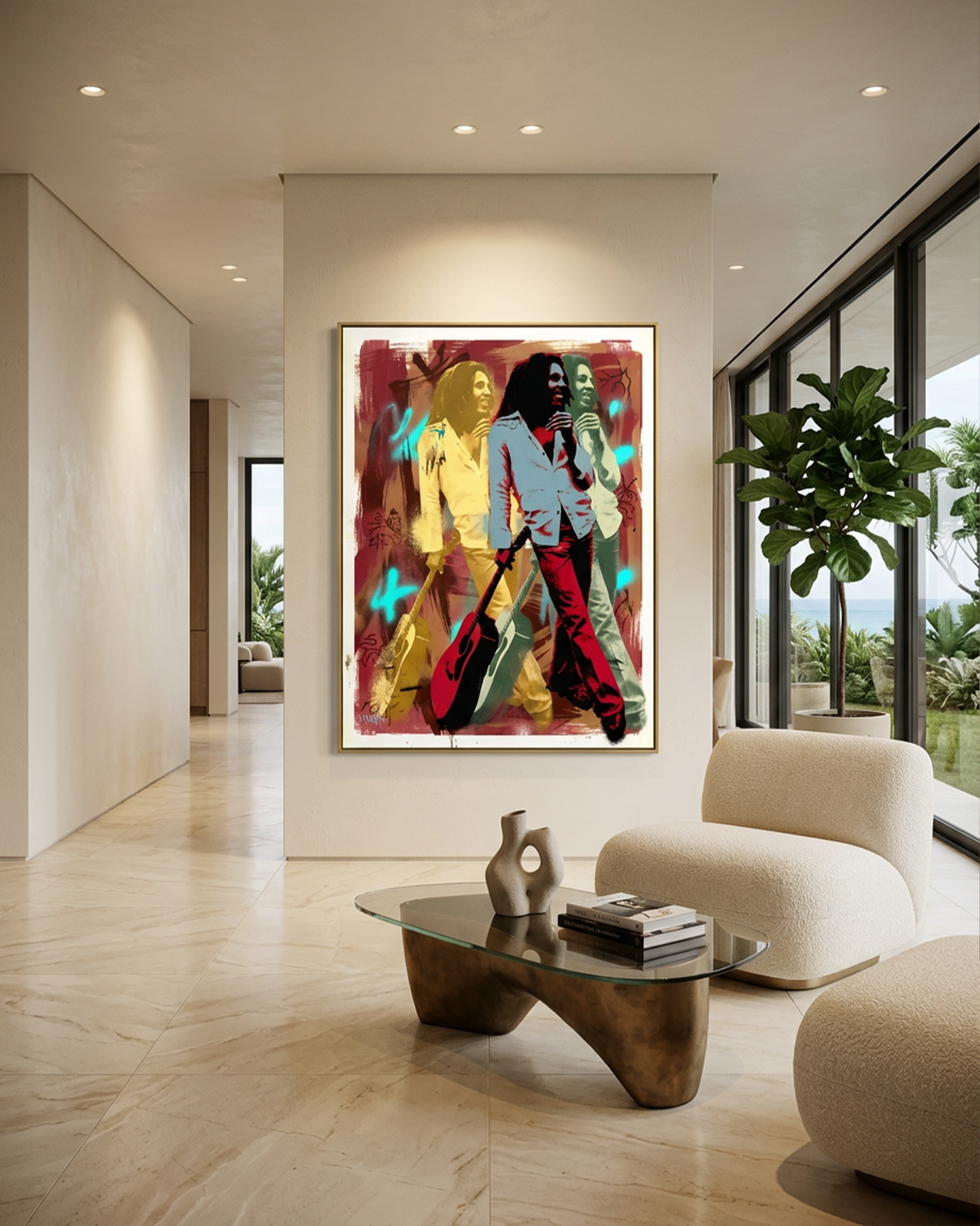 Bob Marley screen print style canvas print by Henrix