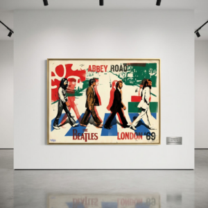 Abbey Road pop art print in modern gallery style room
