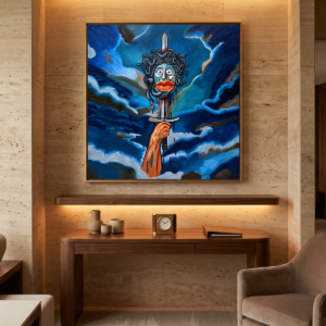 The Curse of Czarine Original Painting above designer console table