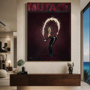 Break the Internet canvas print featuring Czarine in a beachfront residence with ocean views