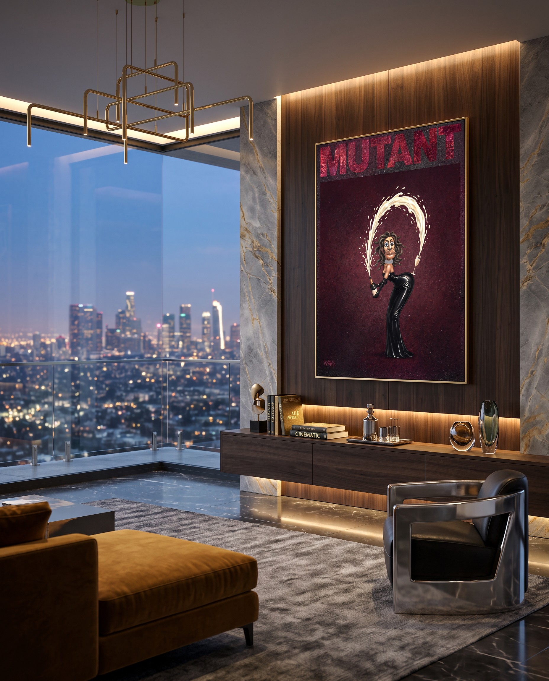 Break the Internet canvas print by Henrix featuring Czarine in a city penthouse