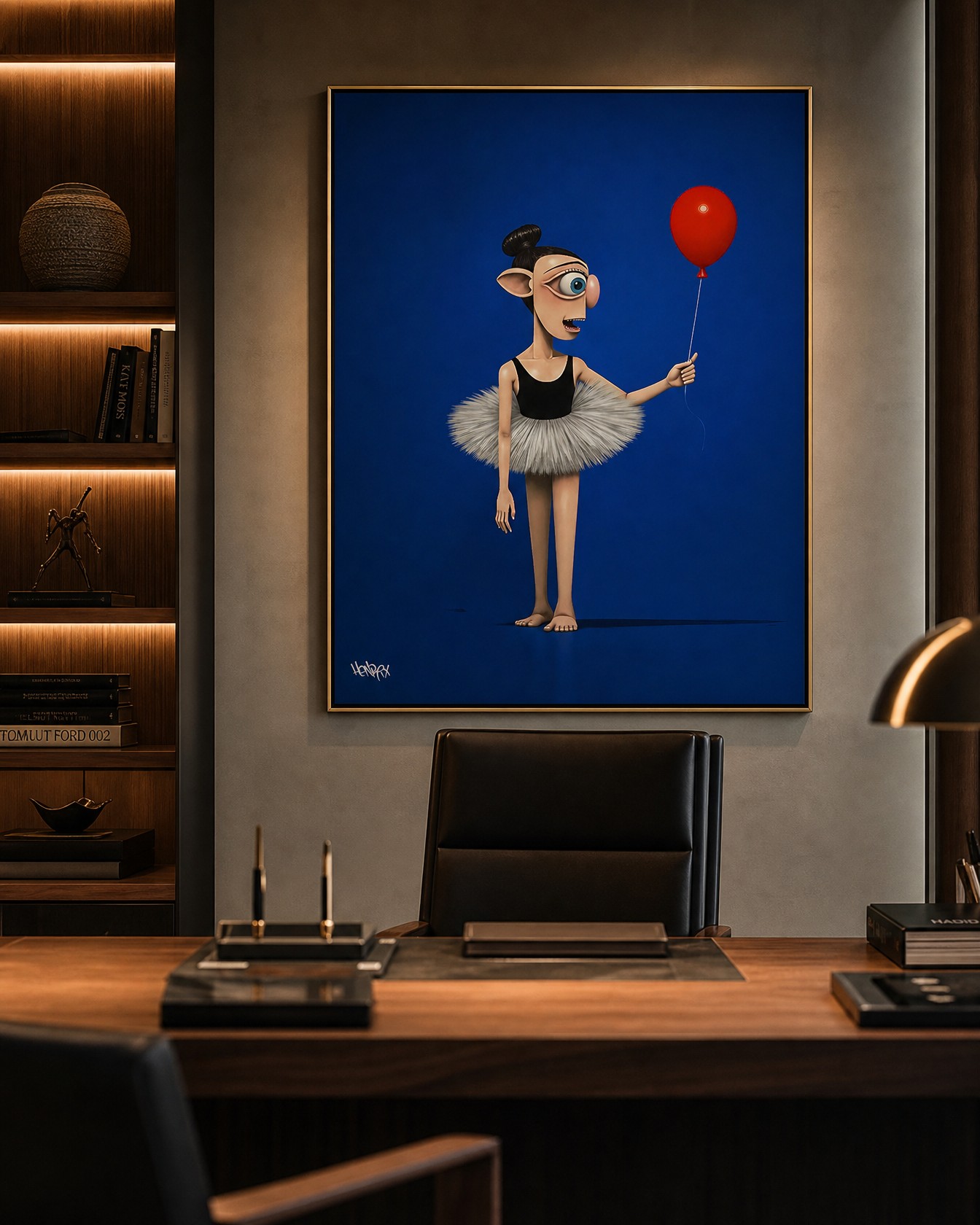 Luna canvas print in a coastal luxury lounge with ocean views