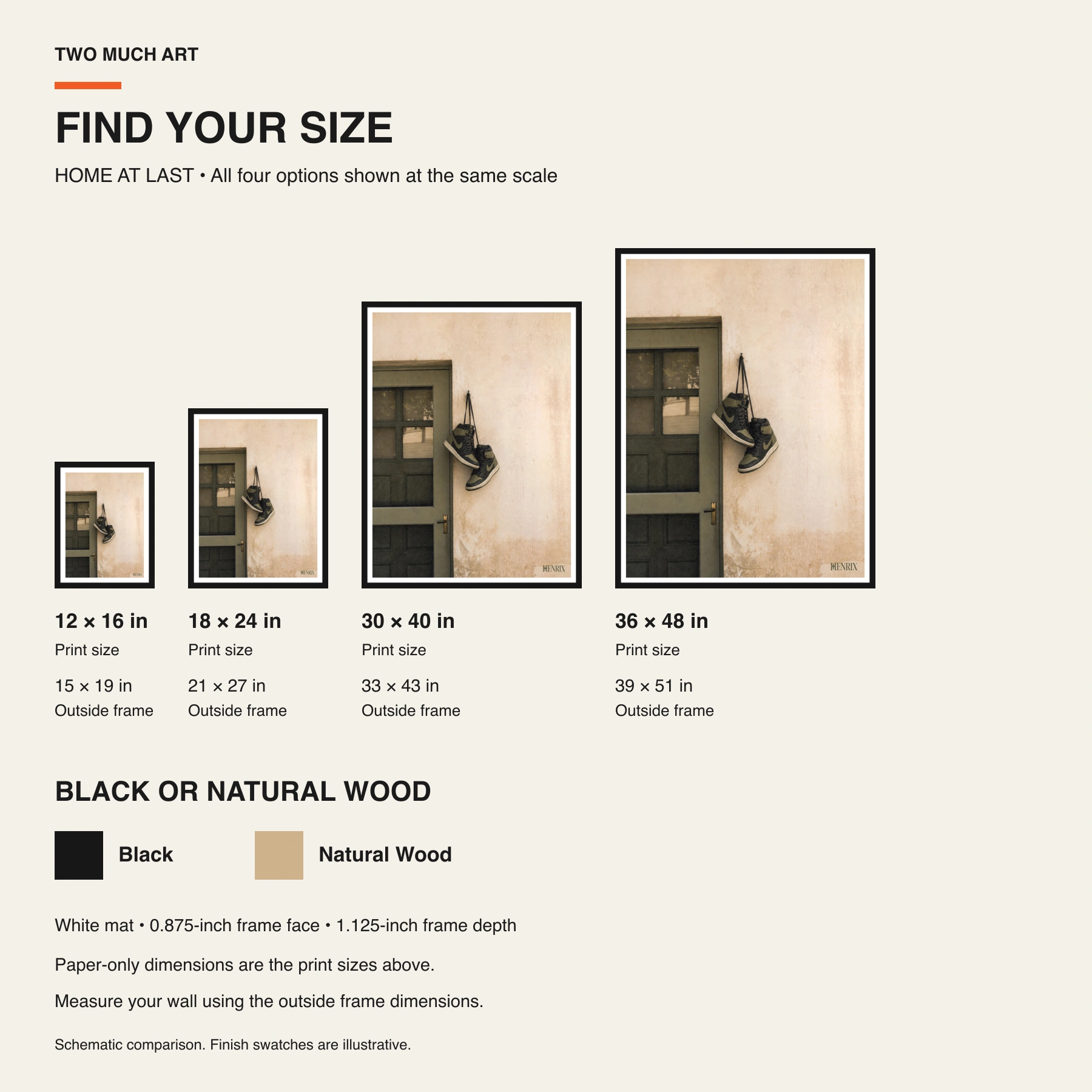 Home at Last print: paper and framed size comparison guide