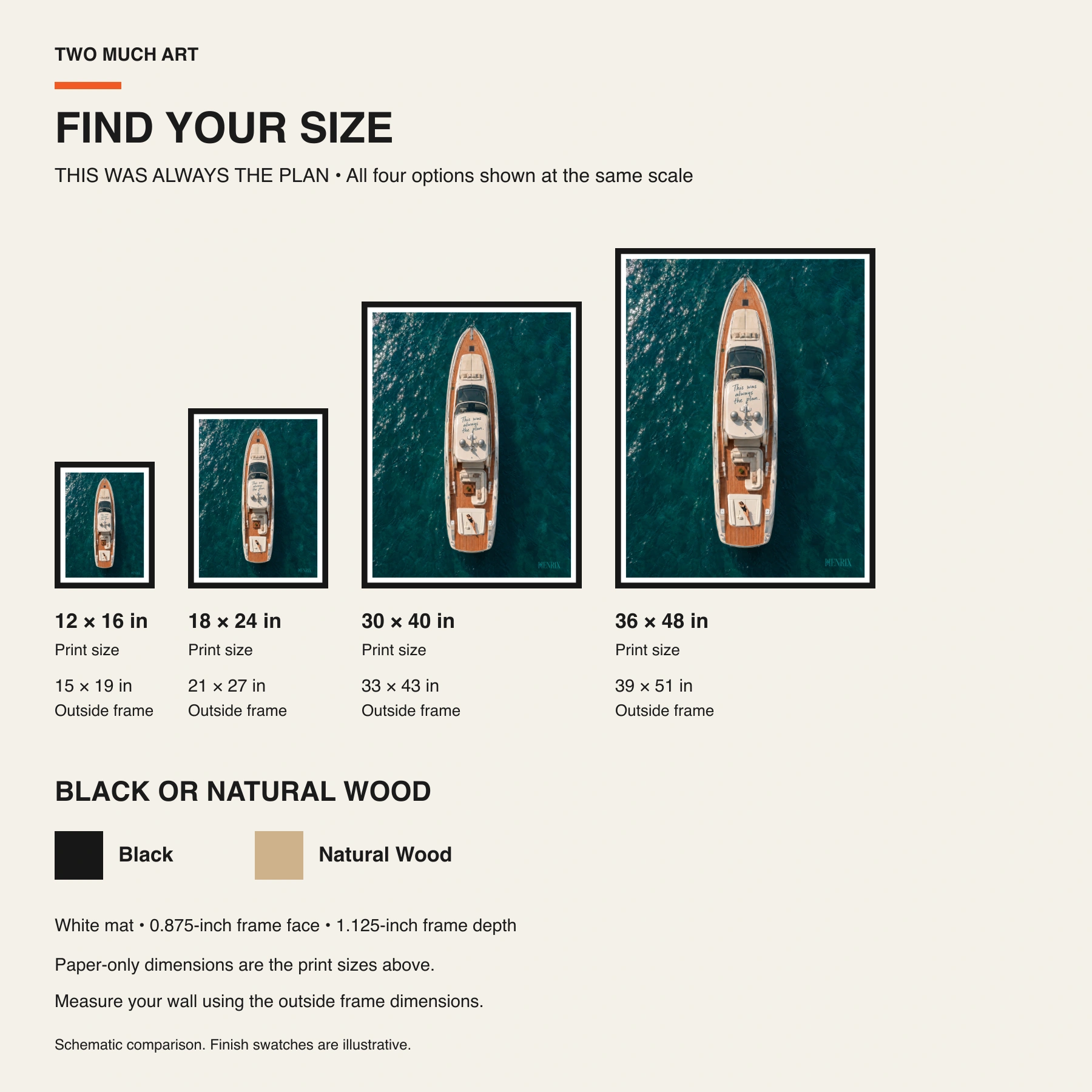 This Was Always the Plan print: paper and framed size comparison guide